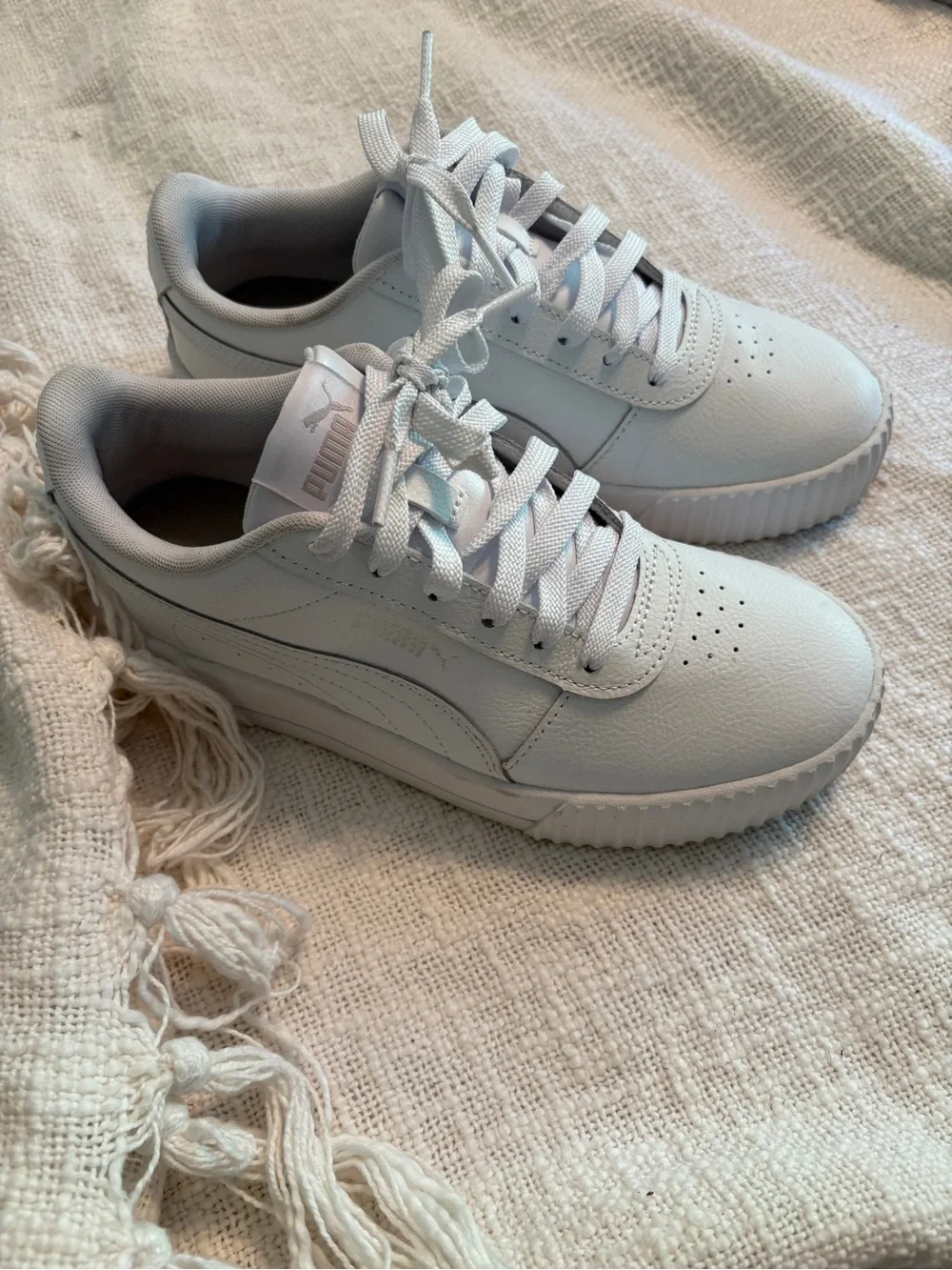 Puma White Low-Top Leather Sneakers